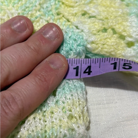 Vintage Yellow and Green Knitted Baby Cardigan and Hat - Picture 6 of 9